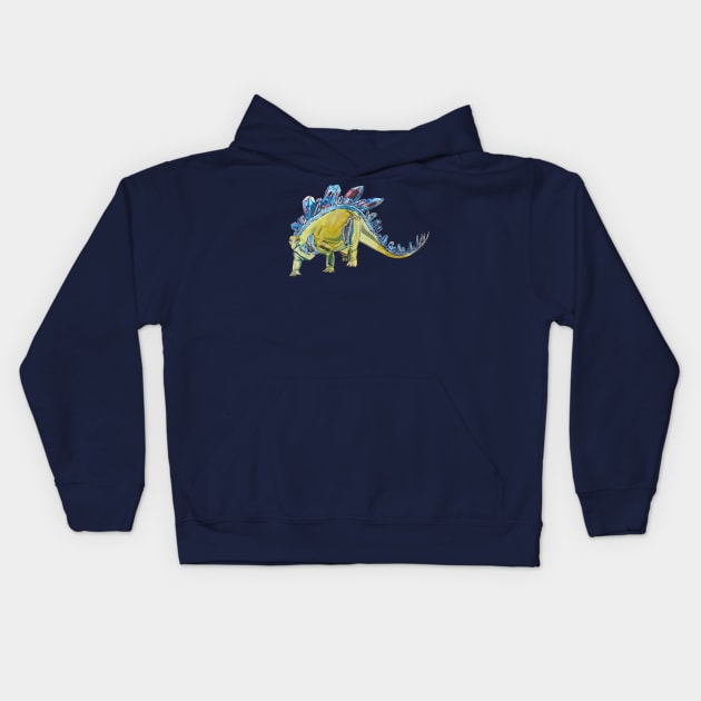 Stegosaurus Geode Kids Hoodie by RaLiz